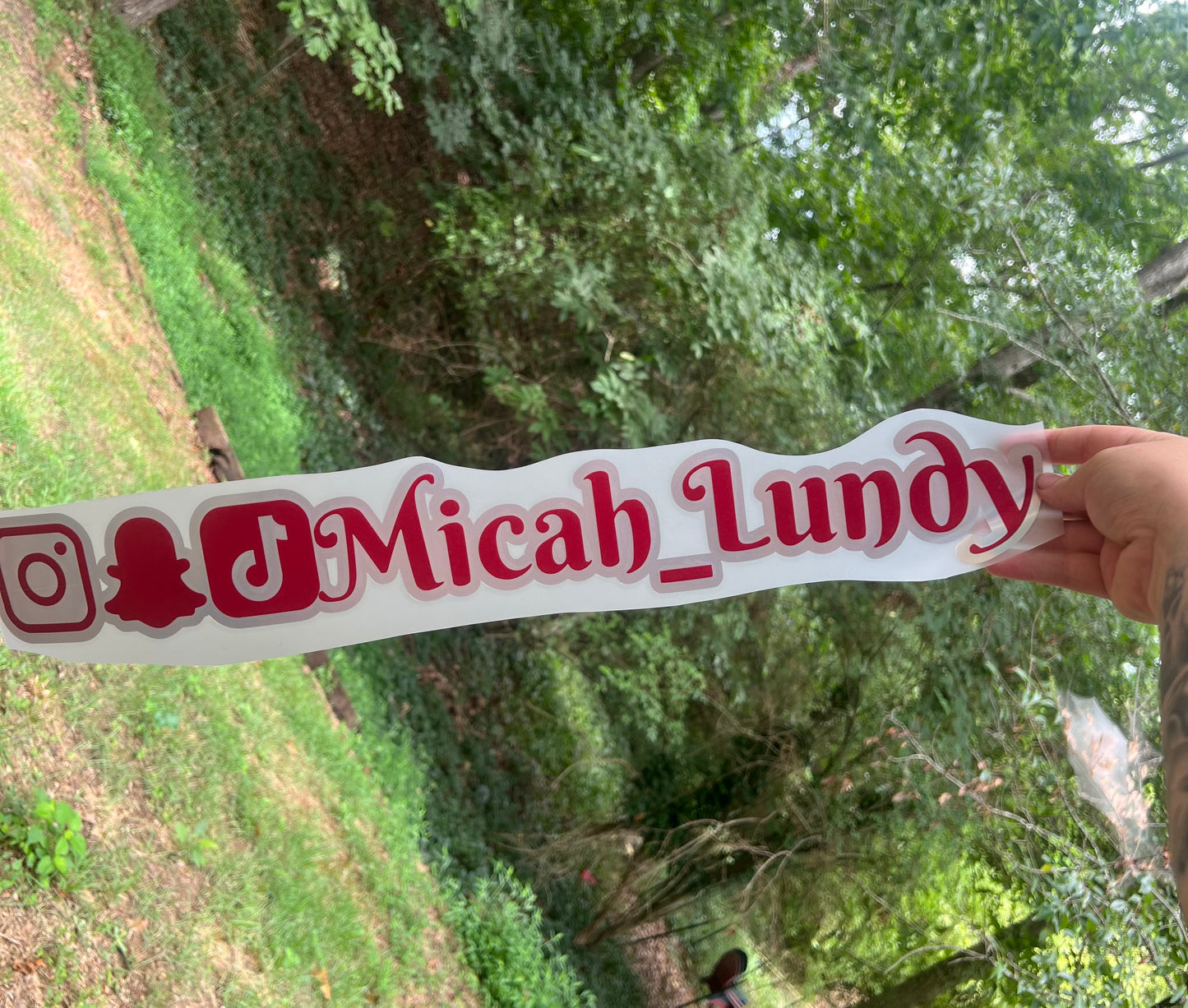 Social Media USERNAME *for ONE username only, if multiple usernames must purchase multiple decals*